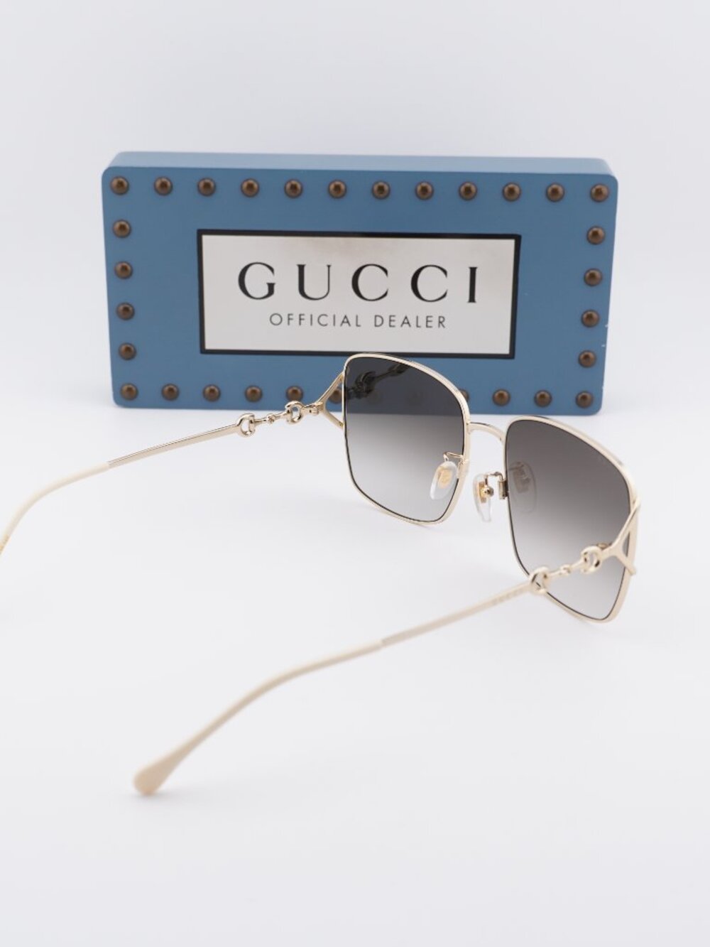 Gucci GG1018SK 003 Square Sunglasses - Gold / Brown - Picture 11 of 12